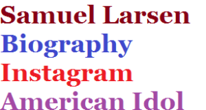 Samuel Larsen Biography Instagram American Idol Actor Singer Model